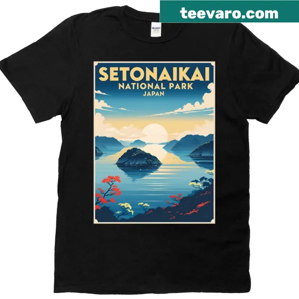 Illustrated T-shirt showcasing Setonaikai National Park scenery