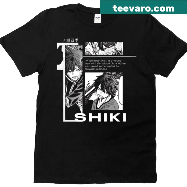 Illustration of Shiki Ichinose character on a t-shirt