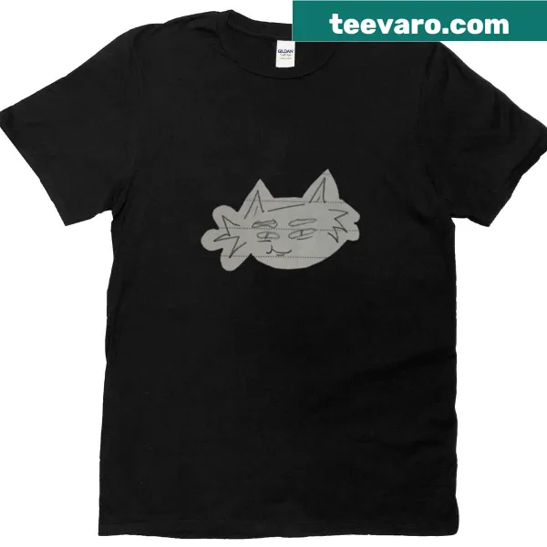 Cute cartoon cat graphic on a T-shirt