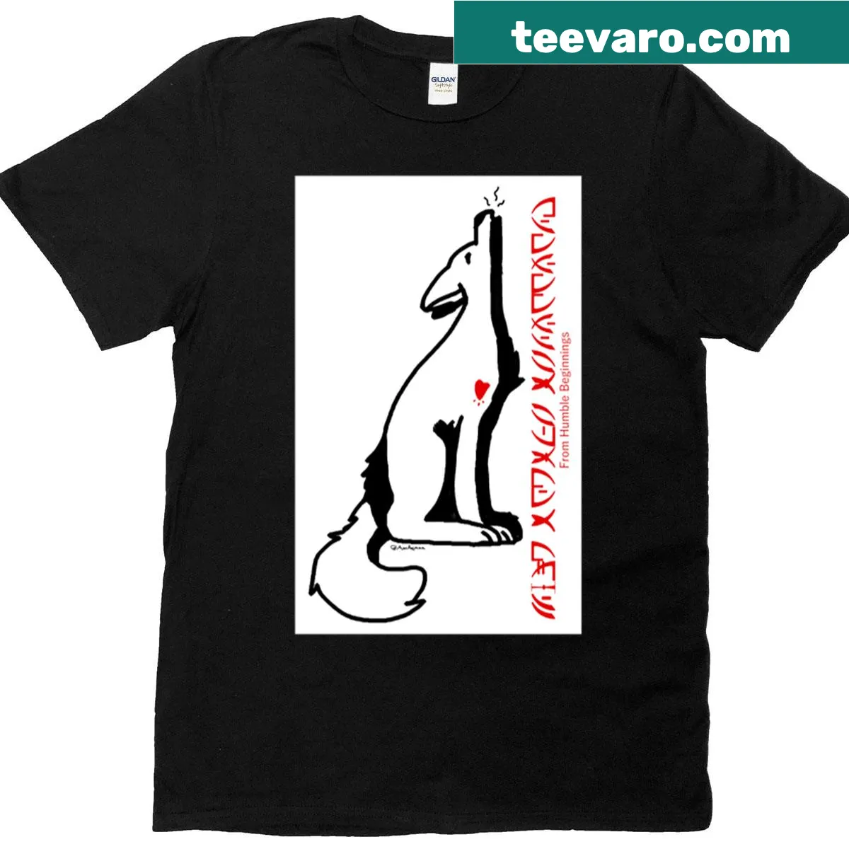 Minimalist fox illustration on a simple streetwear t-shirt — on a men's t-shirt