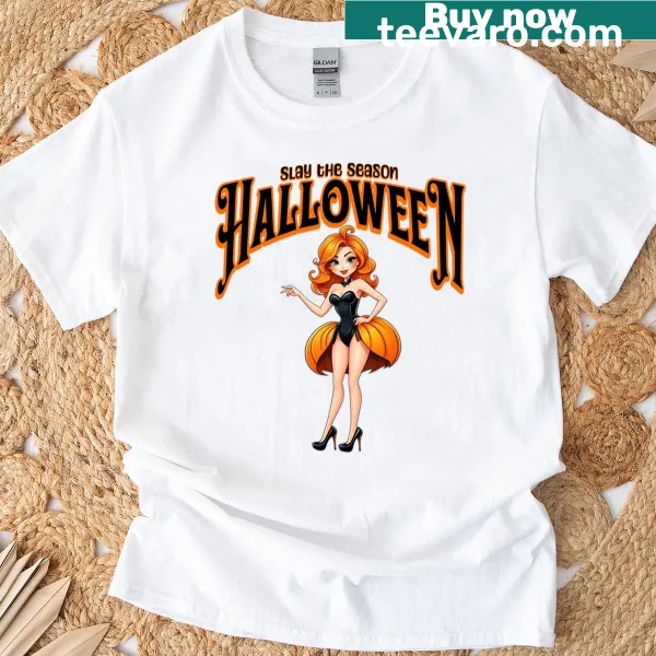 Motivational typography T-shirt with 'Slay The Season' text
