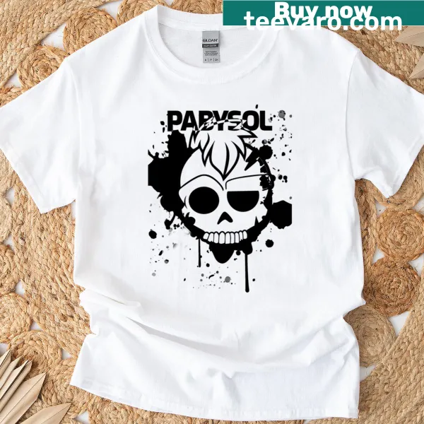 Abstract splatter art design on a black T-shirt