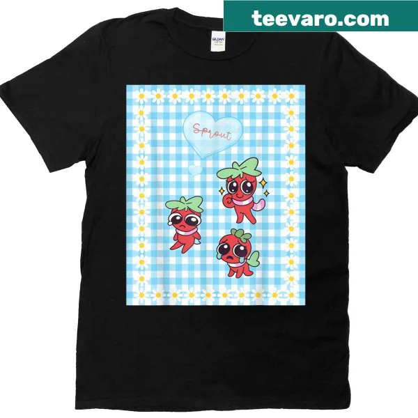 Charming cartoon graphic of Sprout and friends in heart bubble design