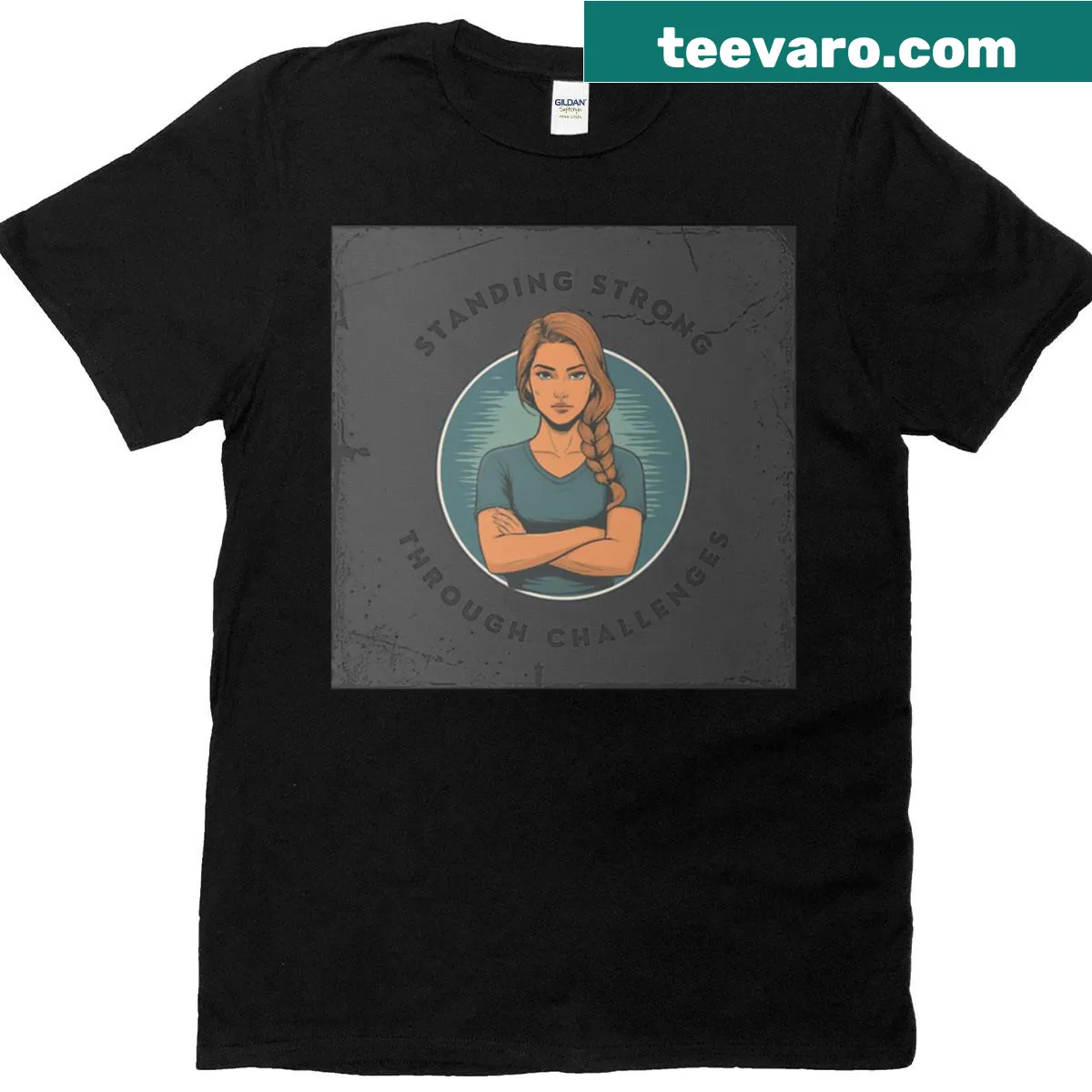 Motivational art T-shirt with the phrase about strength — on a men's t-shirt