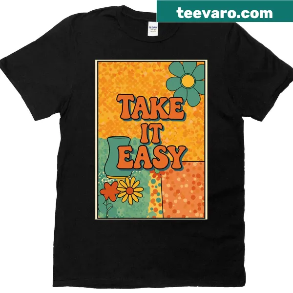 Take It Easy T-shirt with relaxed typography graphic