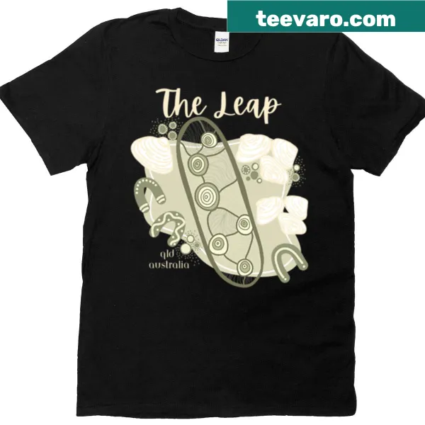 Illustrative design of The Leap in Queensland, Australia on a t-shirt