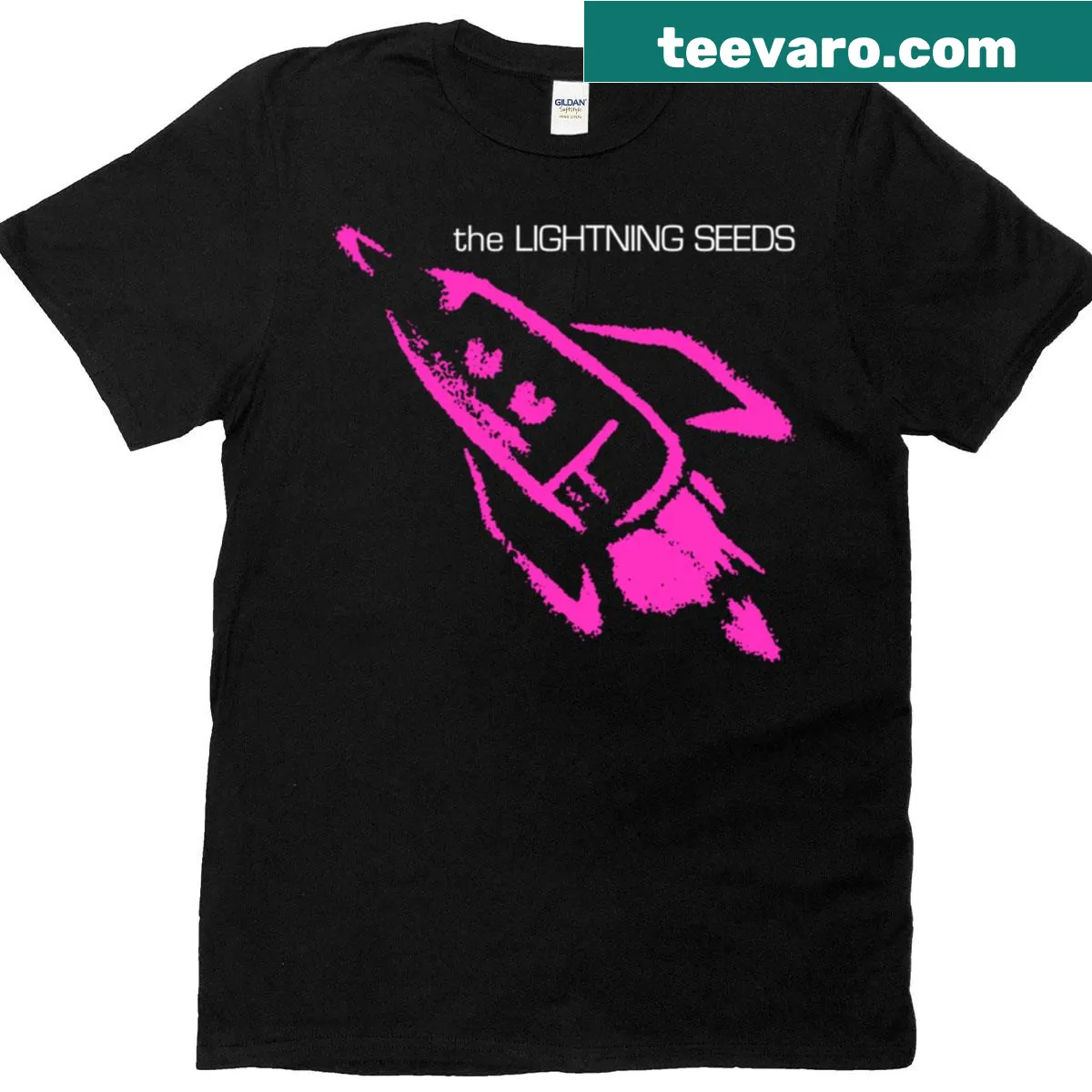 Vintage-style T-shirt inspired by The Lightning Seeds Britpop — on a men's t-shirt