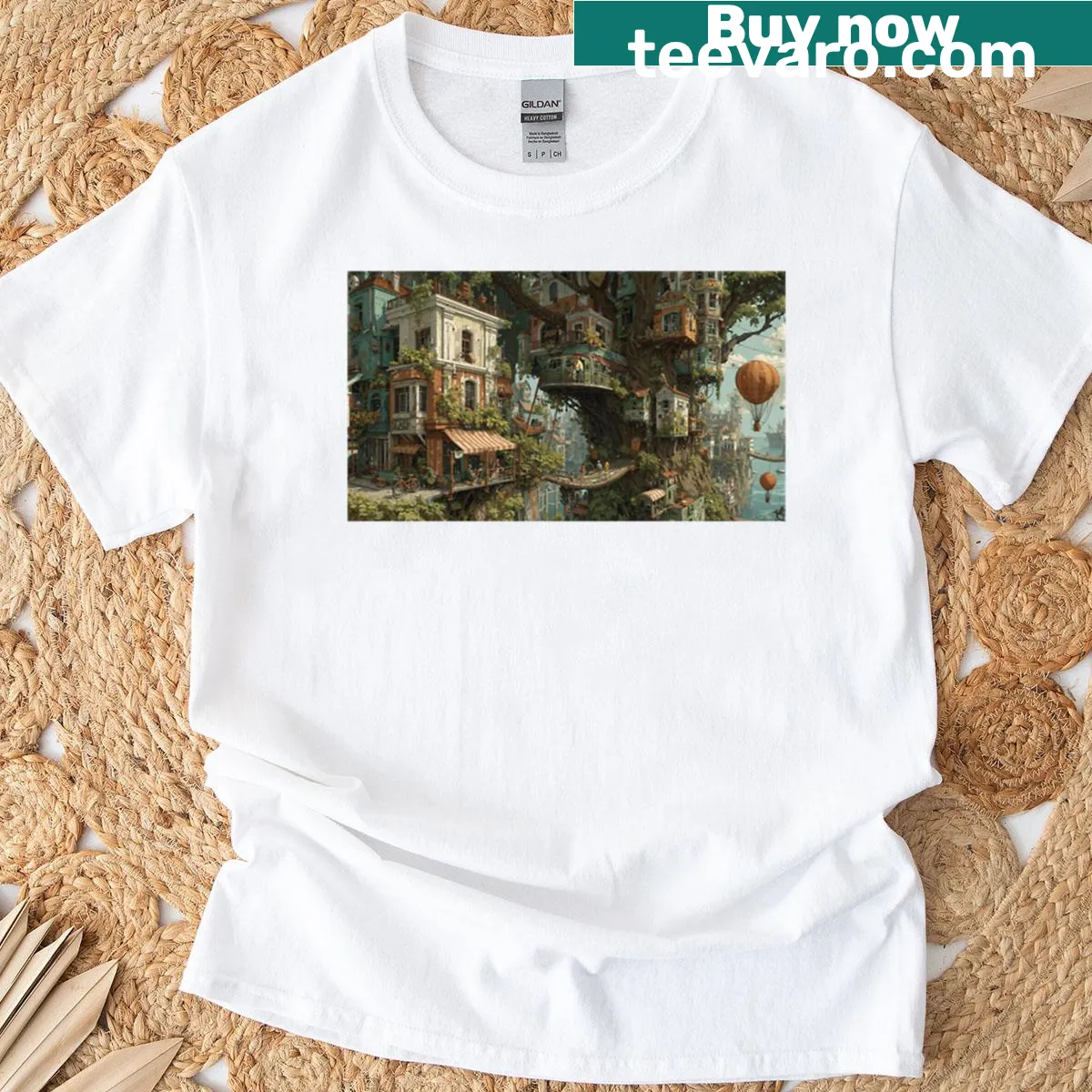 Nostalgic playground illustration t-shirt celebrating childhood — on a men's t-shirt