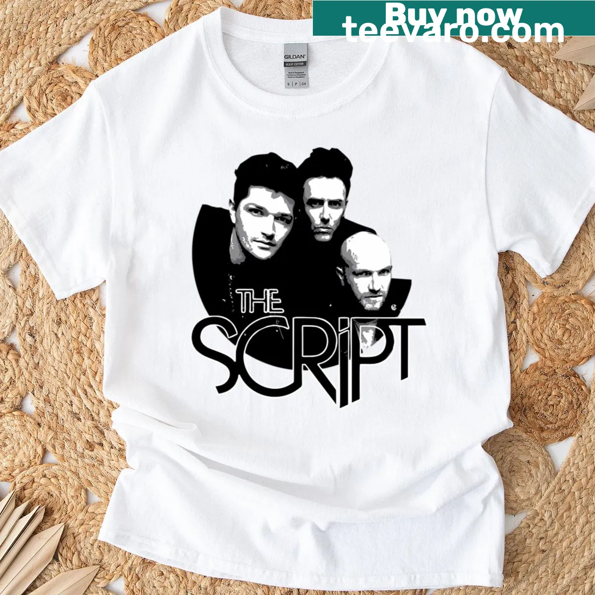 Minimalistic T-shirt featuring elegant script typography — on a men's t-shirt