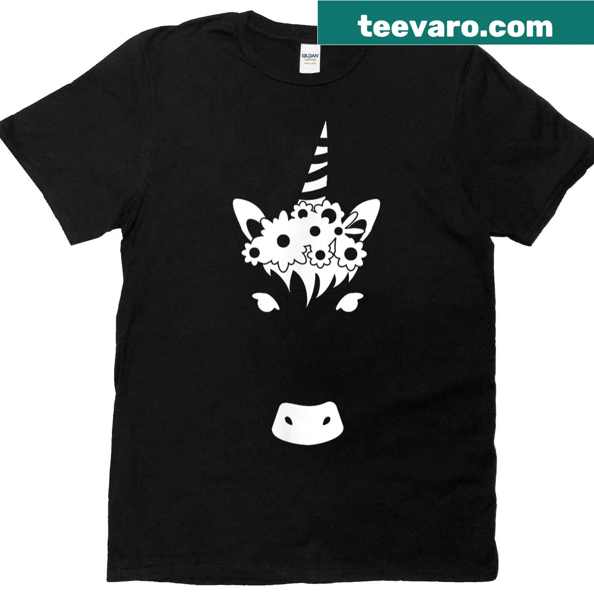 Cute unicorn graphic T-shirt with humorous text — on a men's t-shirt
