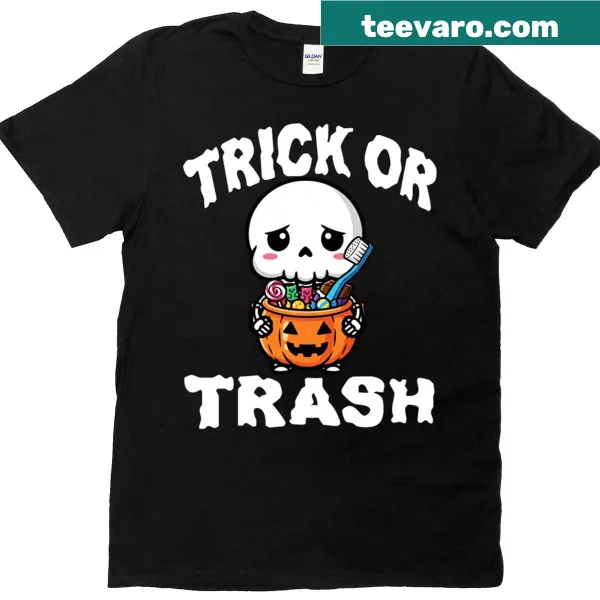 Halloween t-shirt with humorous skeleton graphic