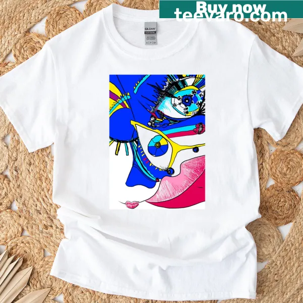Abstract design of an undefined face on a T-shirt