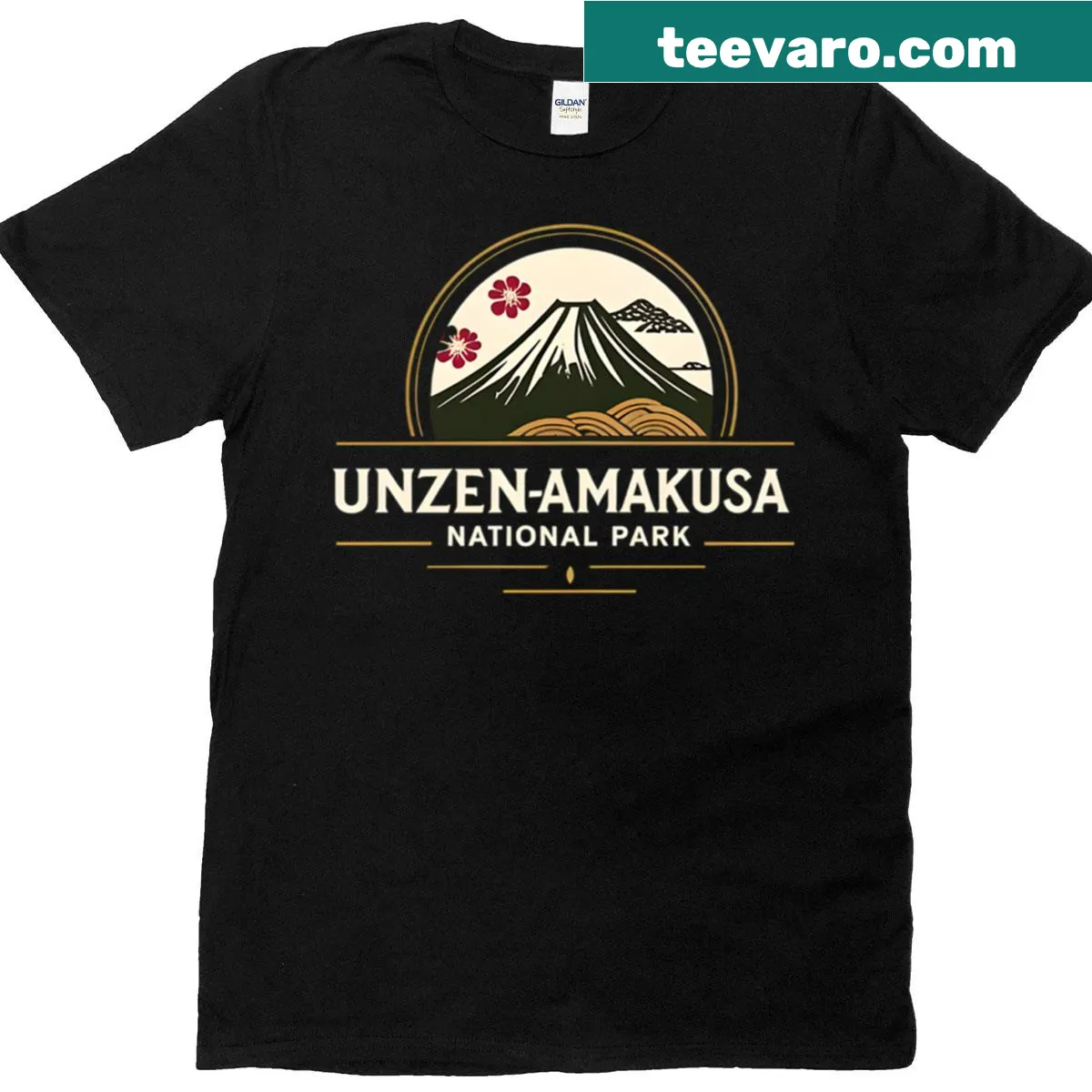 Graphic T-shirt inspired by Unzen-amakusa National Park — on a men's t-shirt
