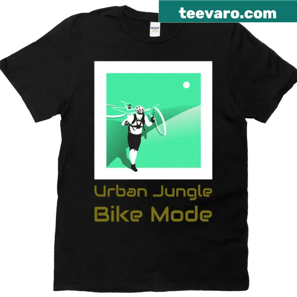 Bold typography shirt promoting urban biking culture.