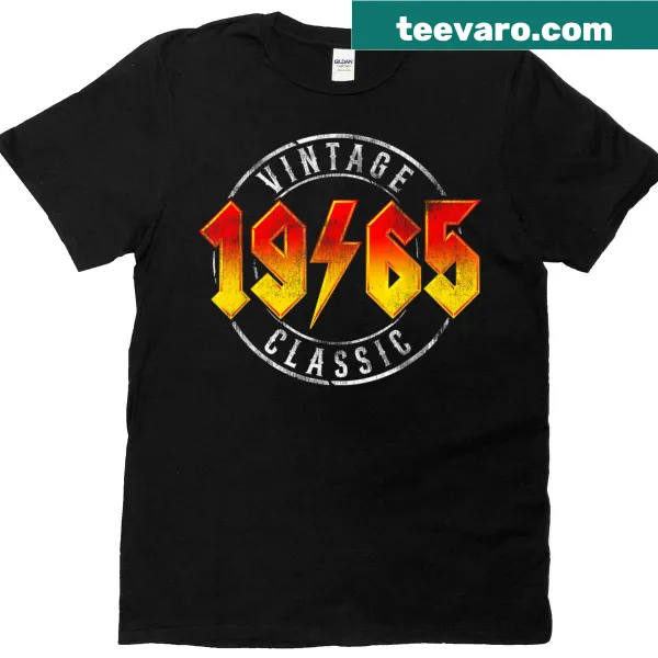 Vintage-style shirt celebrating 60 years of rock legends from 1965