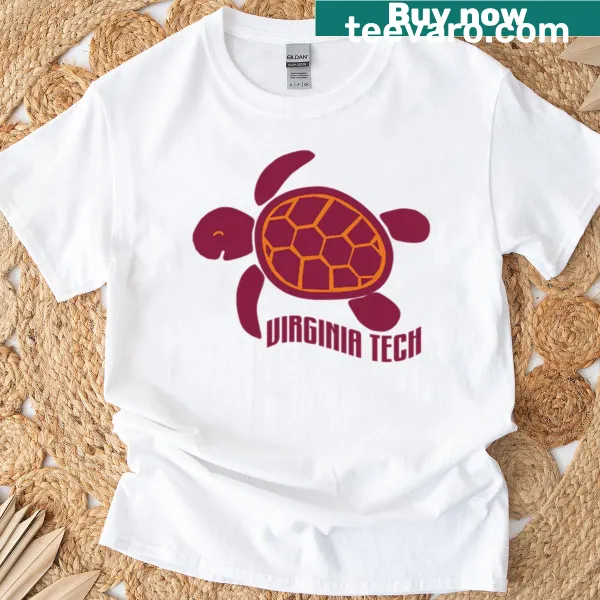 T-shirt with Virginia Tech school name and mascot graphic.