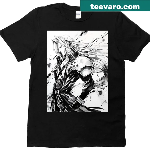 Illustration of Sephiroth on a t-shirt