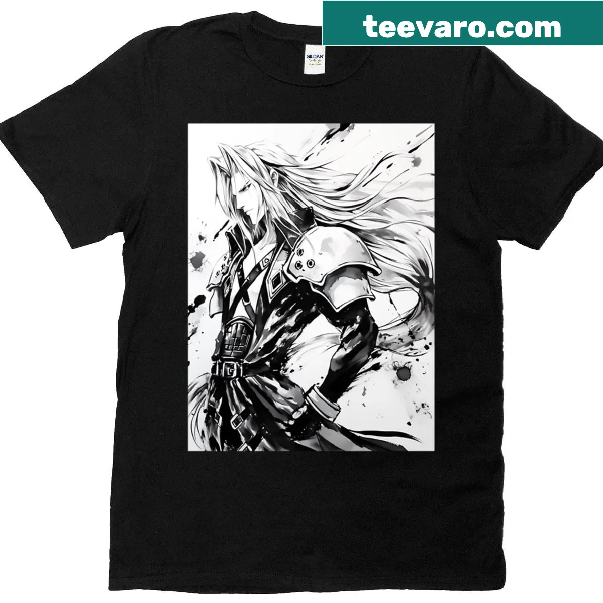 Illustration of Sephiroth on a t-shirt — on a men's t-shirt