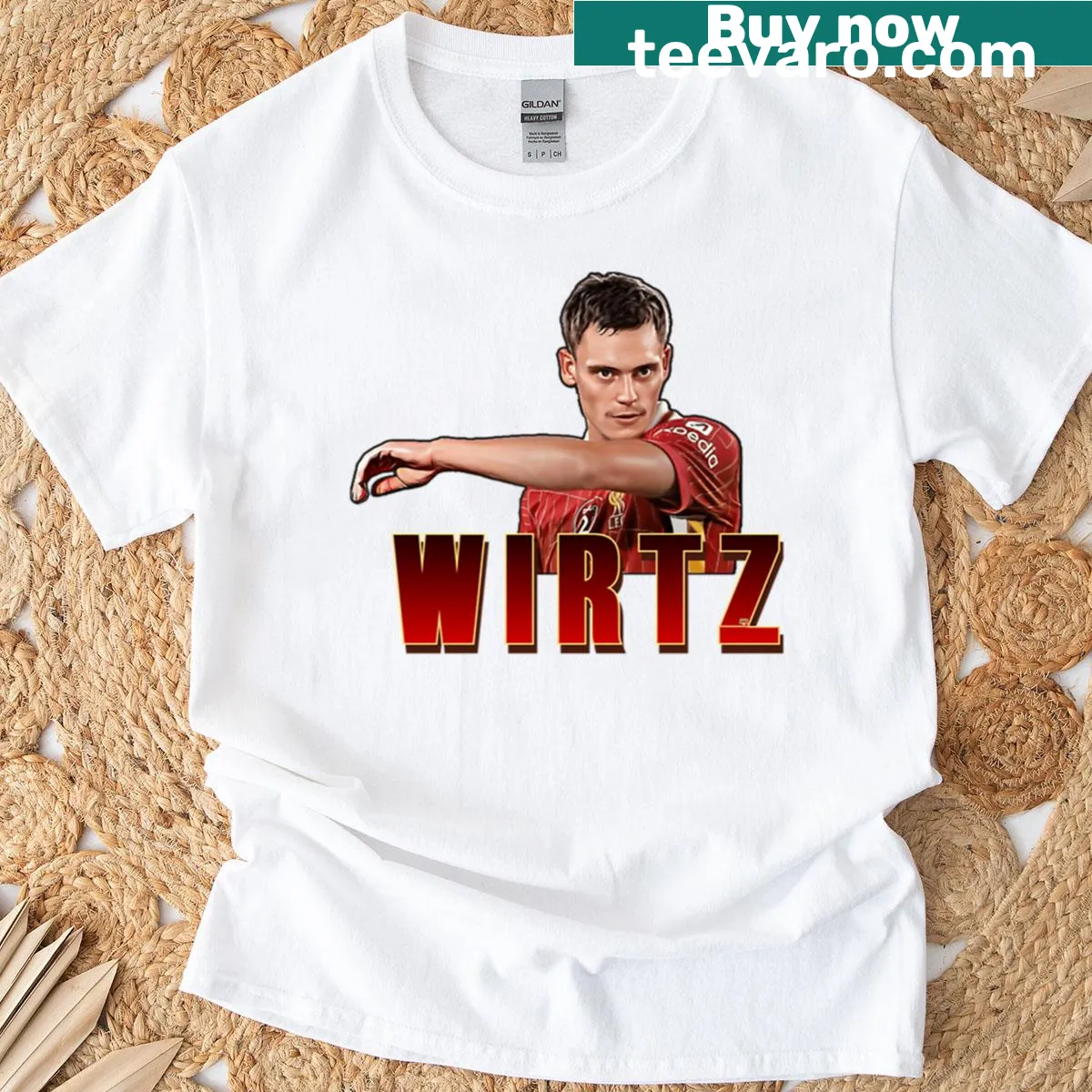 Simple T-shirt design featuring the number 7 — on a men's t-shirt
