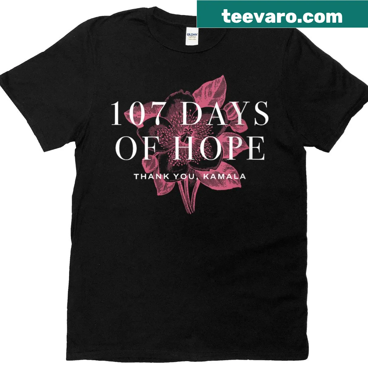 Empowering t-shirt with text about hope and Kamala Harris — on a men's t-shirt