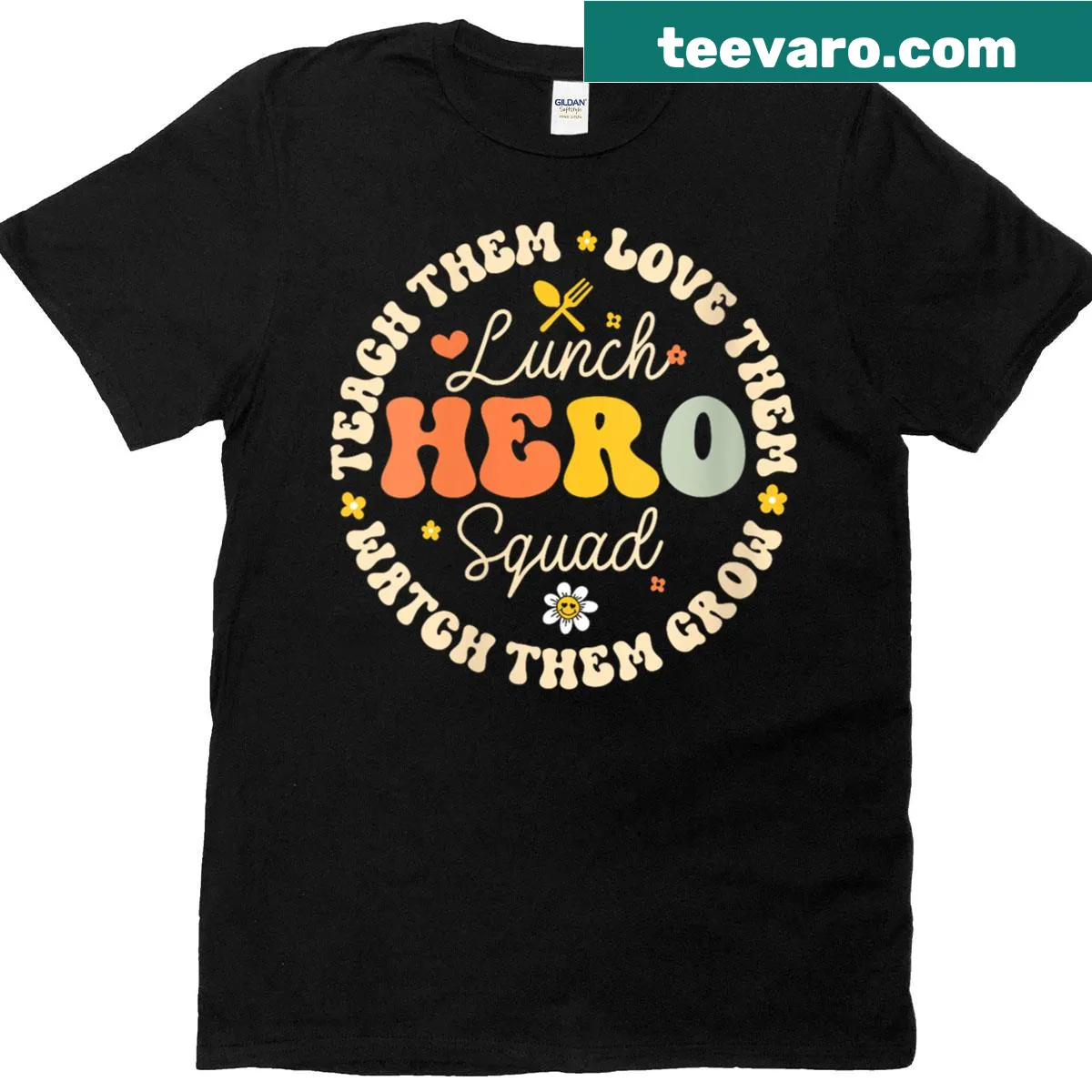 Lunch Hero Squad design on a T-shirt for cafeteria workers — on a men's t-shirt