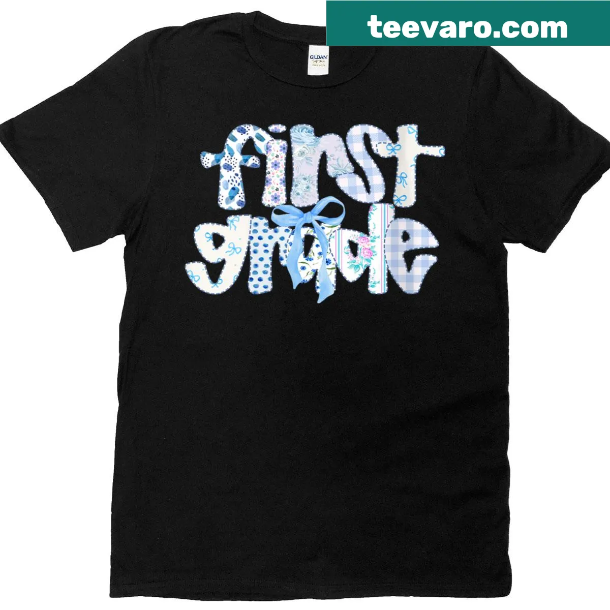 Cute tee for first-grade teachers with bow and 'Teacher Team' text — on a men's t-shirt