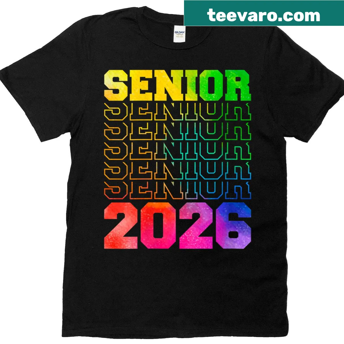Graduation tee with 'Senior 2026' text for Class of 2026 — on a men's t-shirt