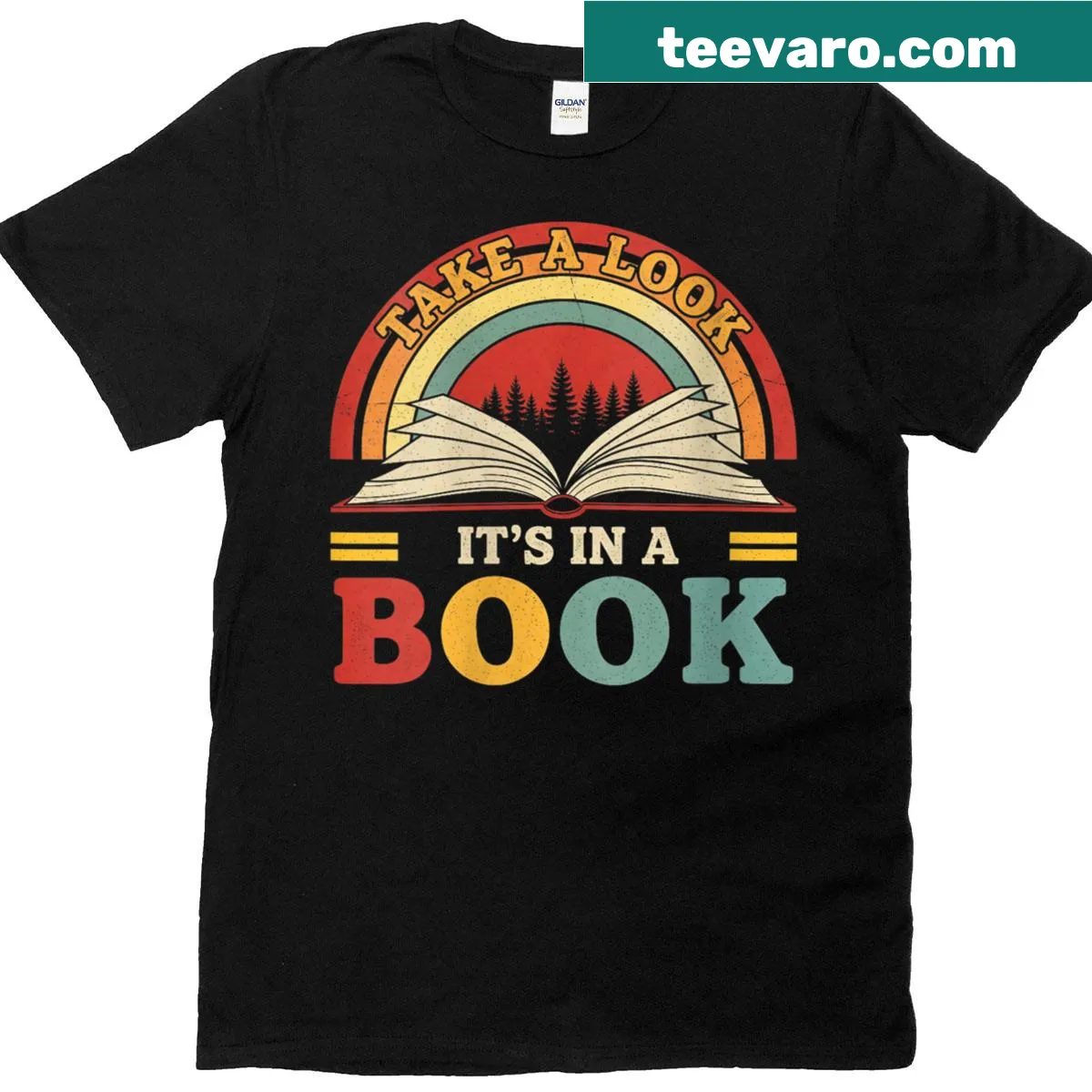 Retro bookworm graphic T-shirt celebrating reading for women — on a men's t-shirt