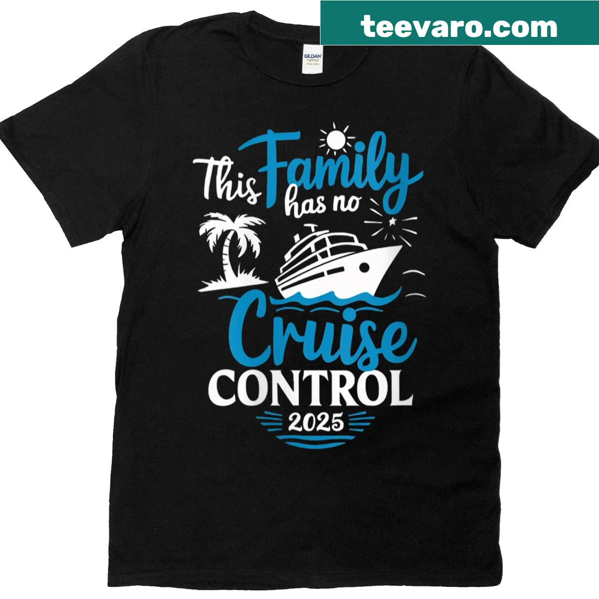 Matching family cruise t-shirt with funny text — on a men's t-shirt