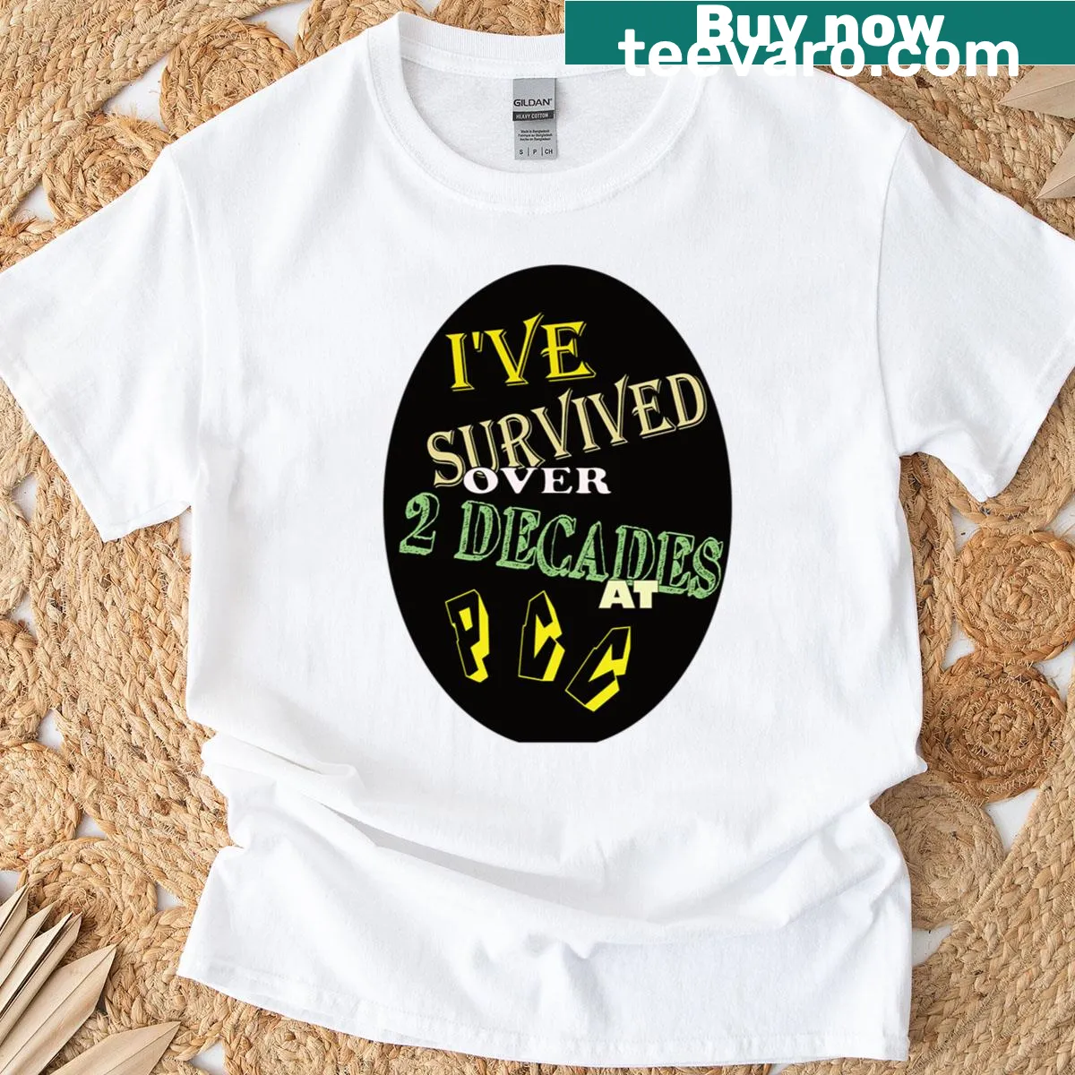 Vintage-style illustration t-shirt depicting factory work — on a men's t-shirt