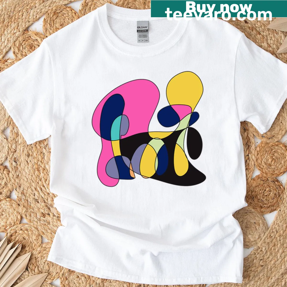 Abstract Curiosity t-shirt with minimalistic design and shapes — on a men's t-shirt