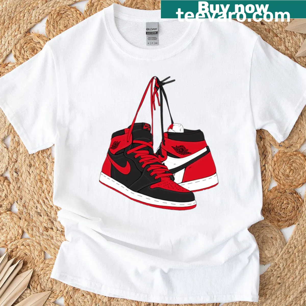 Minimalist Air Jordan 1 graphic on a T-shirt — on a men's t-shirt