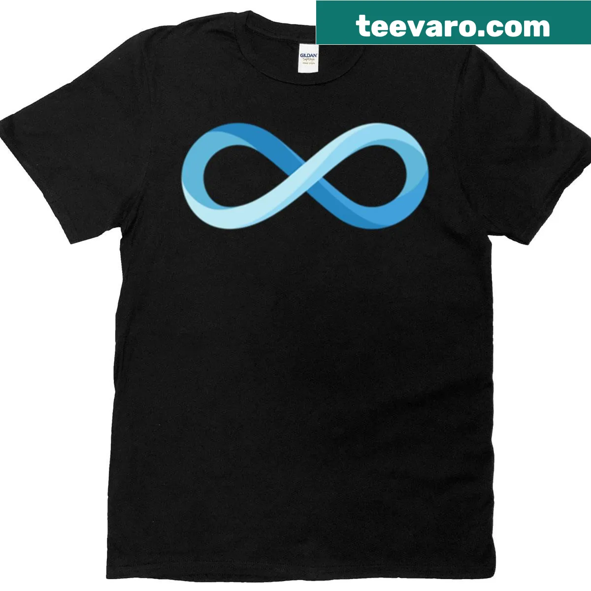 Autism awareness infinity symbol graphic on a T-shirt — on a men's t-shirt