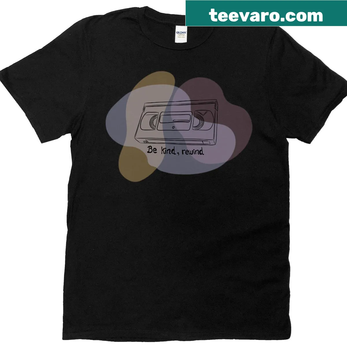Retro t-shirt with 'Be Kind Rewind' in vintage typography — on a men's t-shirt