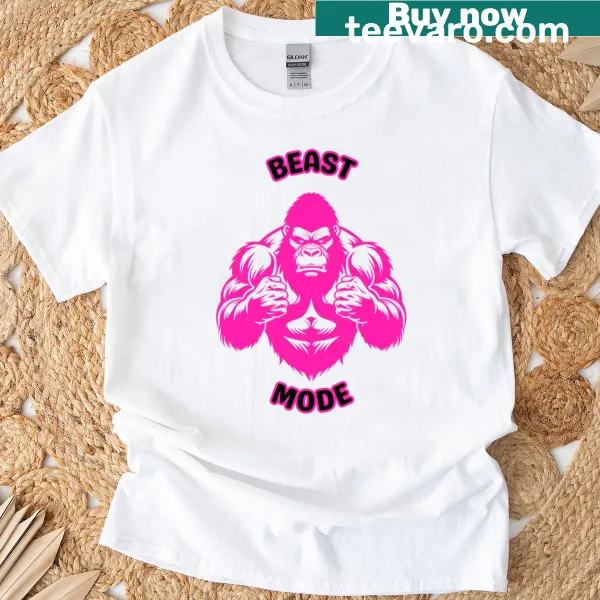 Bold typography T-shirt featuring the phrase 'Beast Mode 2' for motivation