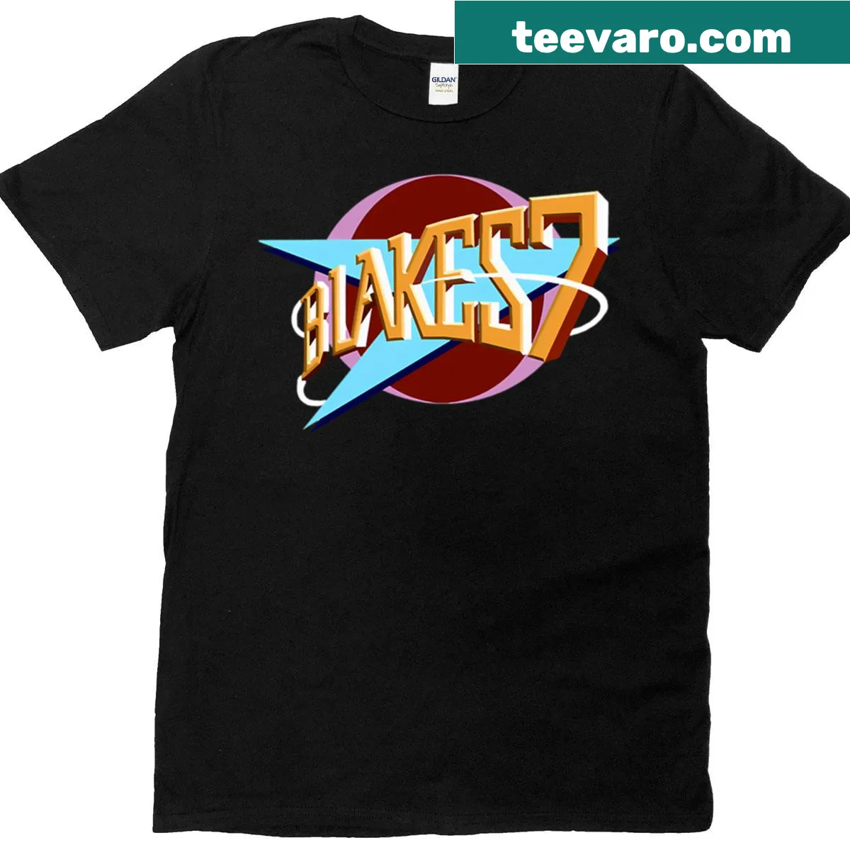 Blake's 7 logo on T-shirt — on a men's t-shirt