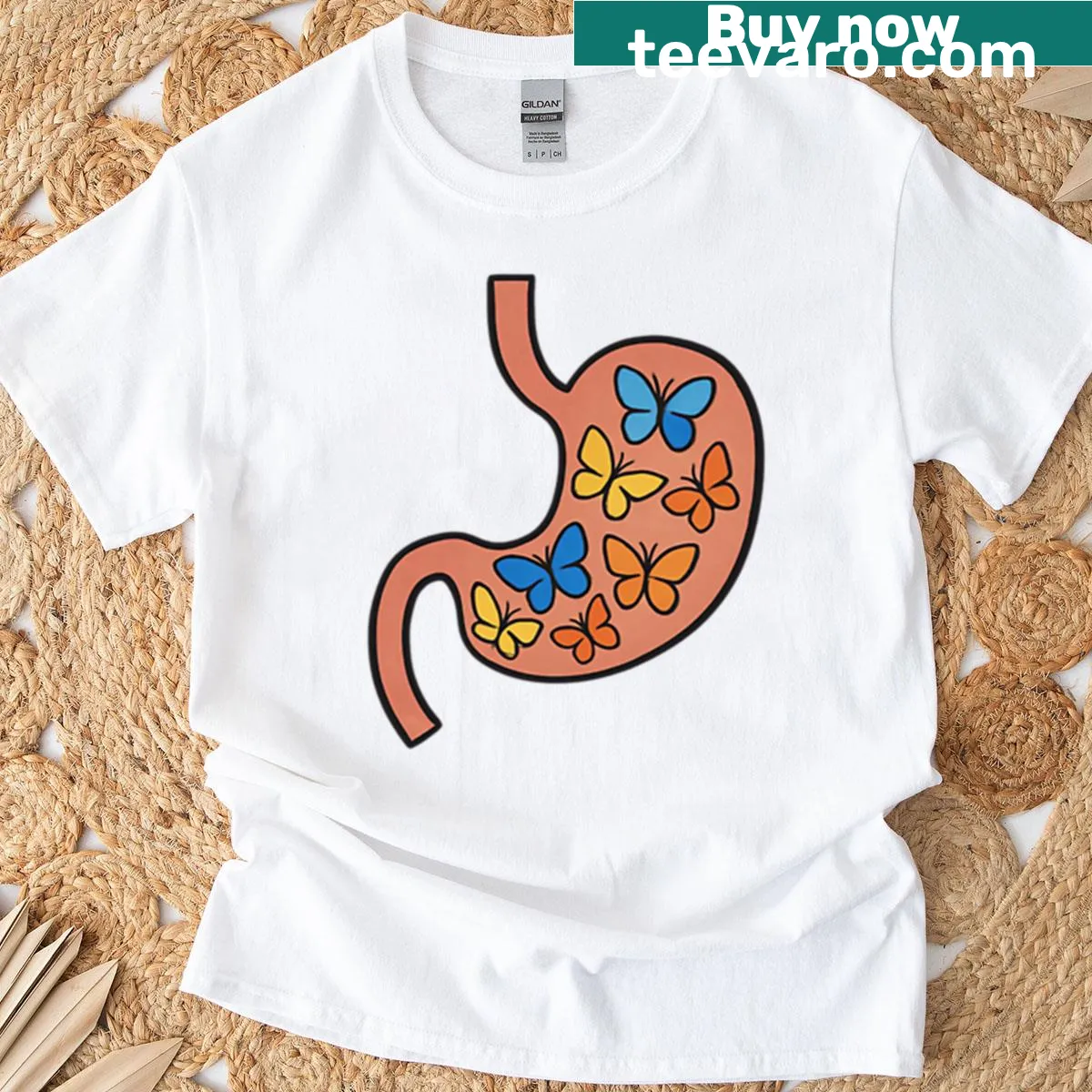 Butterflies In My Stomach saying on t-shirt — on a men's t-shirt