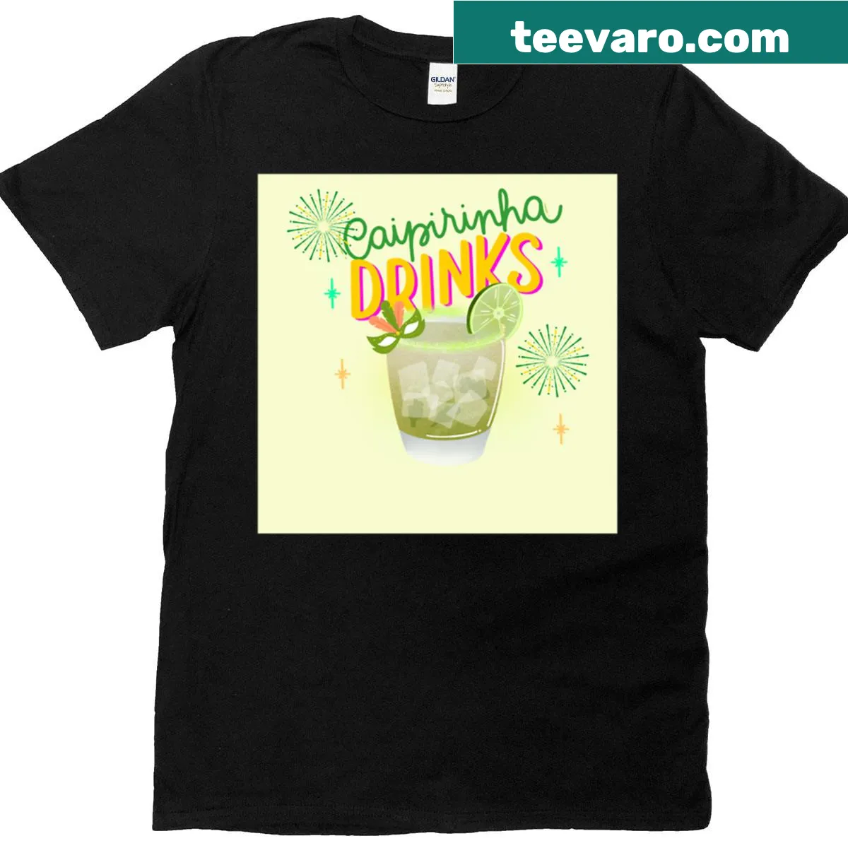 Playful caipirinha cocktail graphic on a fun T-shirt — on a men's t-shirt