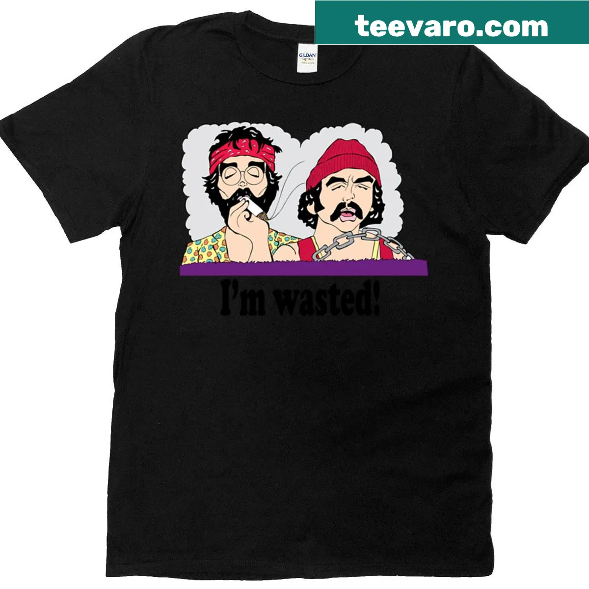 Cheech and Chong themed fan art on a T-shirt — on a men's t-shirt