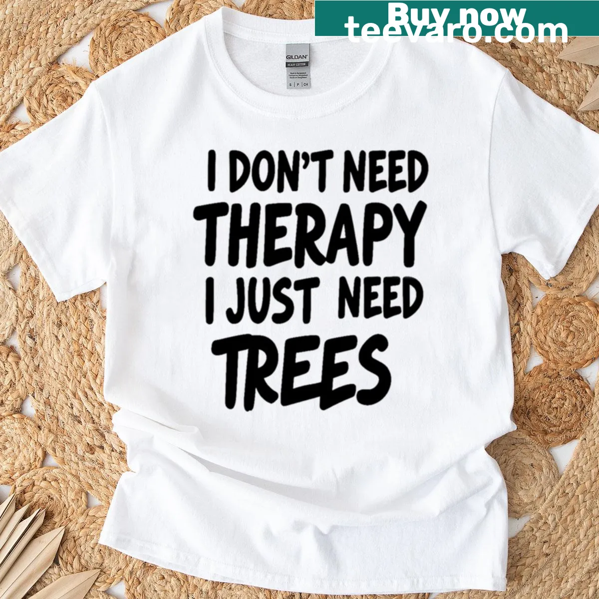 Minimalist T-shirt featuring a forest quote — on a men's t-shirt