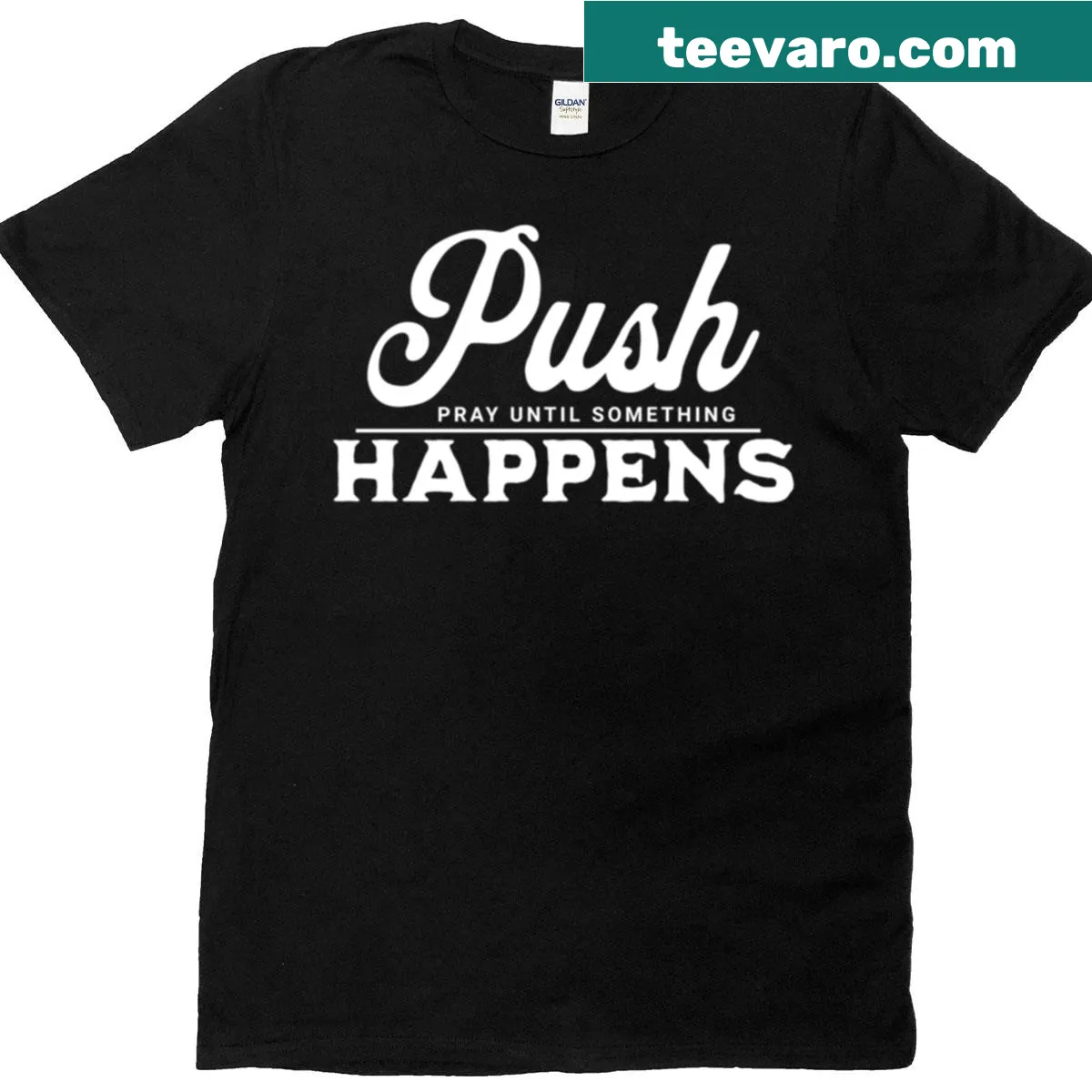 Inspirational Christian graphic T-shirt — on a men's t-shirt