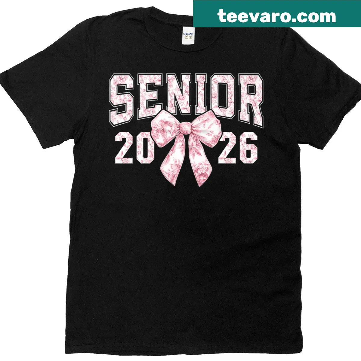 Graduation T-shirt for Class of 2026 with bow design — on a men's t-shirt