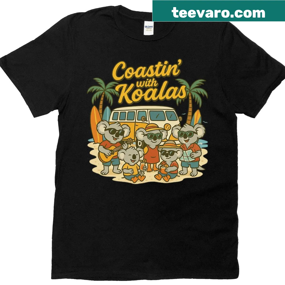 Cute koala graphic on T-shirt for nature lovers — on a men's t-shirt