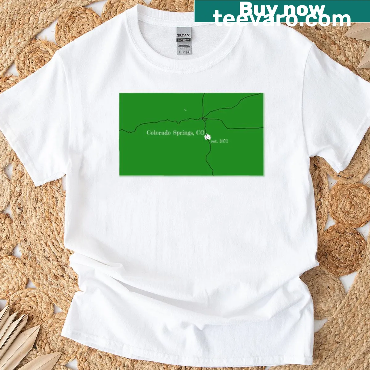 Illustration celebrating Colorado Springs nature on a T-shirt — on a men's t-shirt