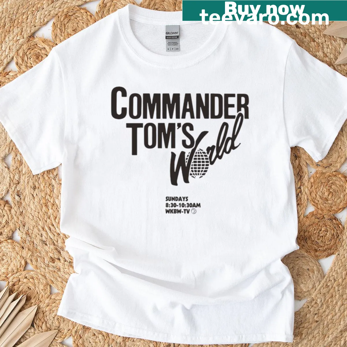 Retro design t-shirt featuring Commander Tom's Buffalo — on a men's t-shirt
