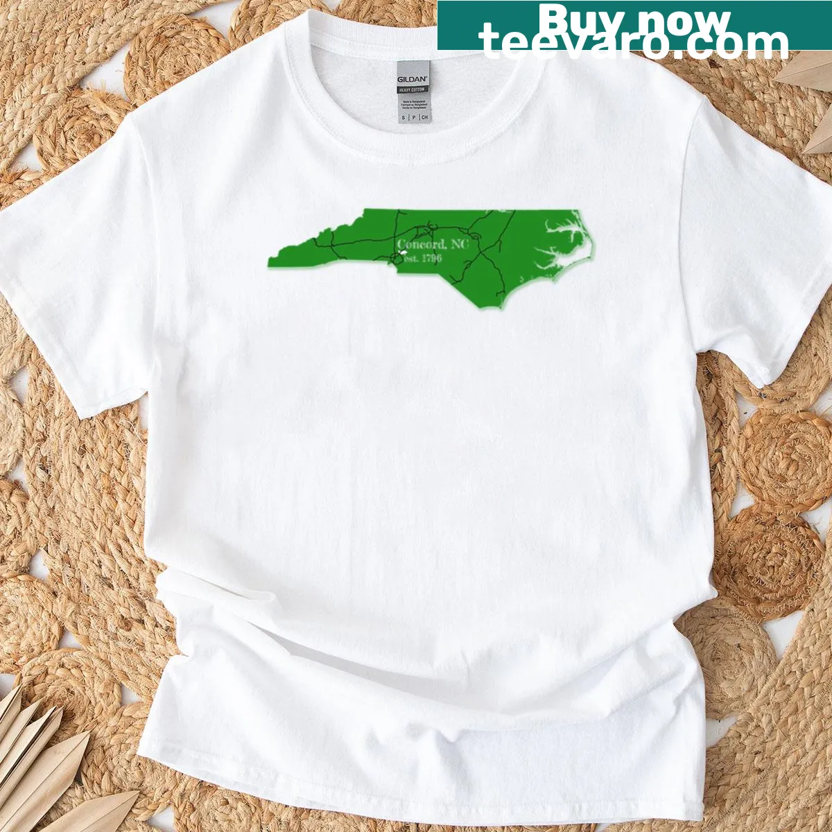 Concord Nc T-shirt featuring the city's name in clean typography — on a men's t-shirt