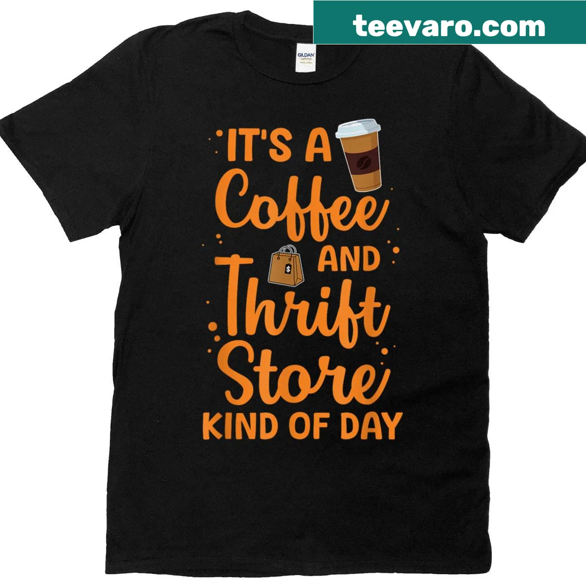 Vintage-style thrift store graphic T-shirt — on a men's t-shirt