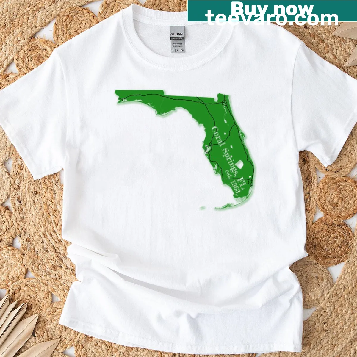 Stylish design representing Coral Springs on t-shirt — on a men's t-shirt