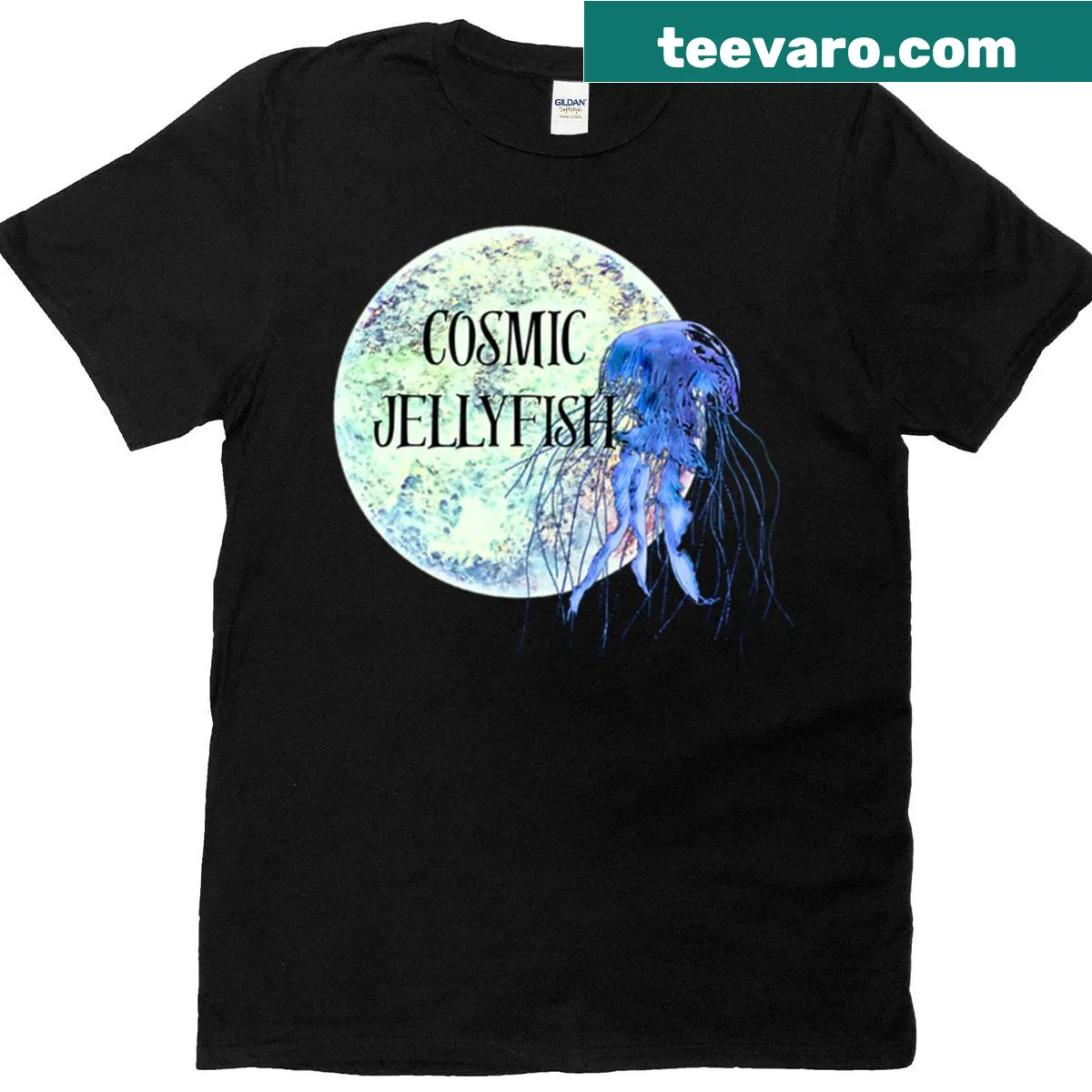 Jellyfish graphic T-shirt showcasing an intricate cosmic design — on a men's t-shirt