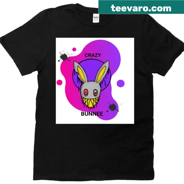 Cartoon-style T-shirt featuring a humorous bunny design